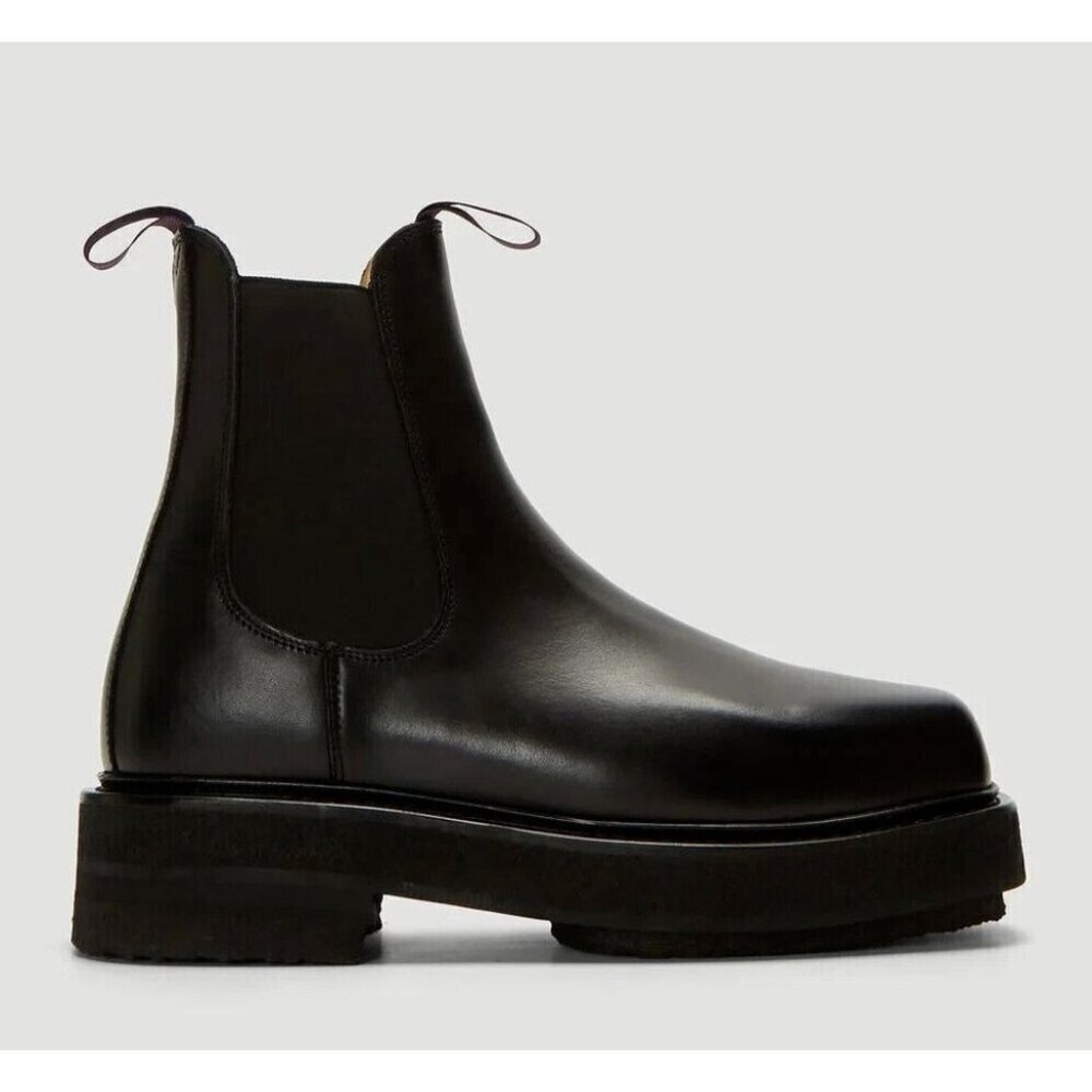 Eytys Black Leather Chelsea Combat Boots